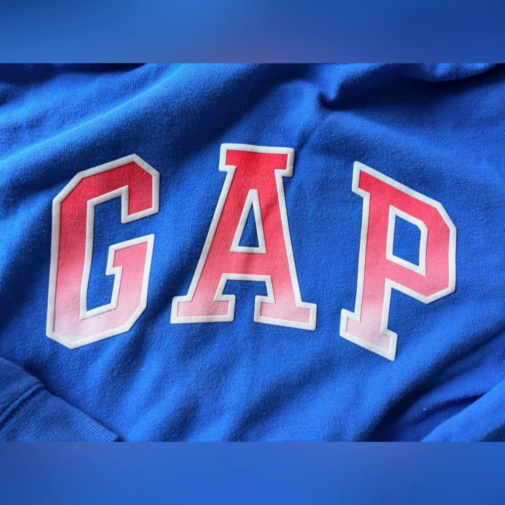 GAP Kids Large Vibrant Blue Graphic Hoodie Sweatshirt | Large